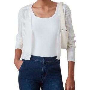 J. McLaughlin Ivory Imogen Cashmere Cardigan sweater